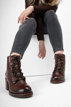 BERKELEY Dark-hazel Lace Up Boots. -Untamedstreet Shop 10208