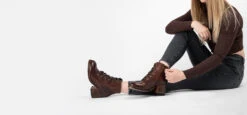BERKELEY Dark-hazel Lace Up Boots. -Untamedstreet Shop 10211