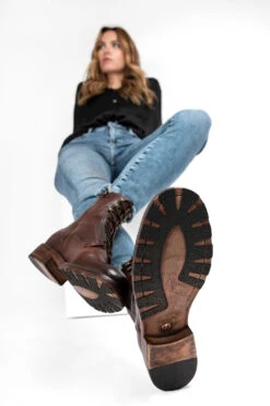 ASTON Terra-brown Hidden Lace Up Boots. -Untamedstreet Shop 10712