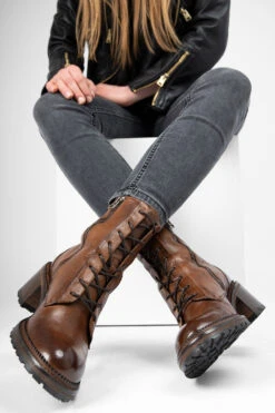 REGENT Caramel-brown Lace Up Boots. -Untamedstreet Shop 11313