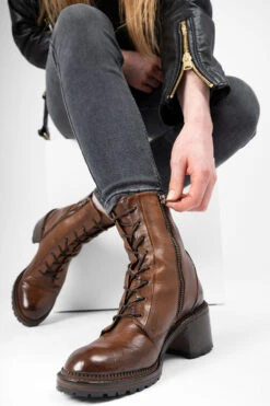 REGENT Caramel-brown Lace Up Boots. -Untamedstreet Shop 11316