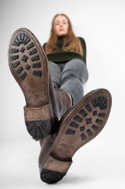 SLOANE Chocolate Commando Boots. -Untamedstreet Shop 11333