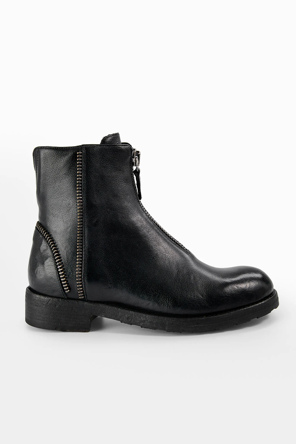 ASTON Urban-black Front-zip Ankle Boots. 1 ASTON Urban-black Front-zip Ankle Boots.