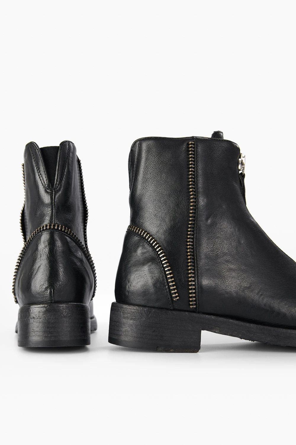 ASTON Urban-black Front-zip Ankle Boots. 3 ASTON Urban-black Front-zip Ankle Boots. - Image 3