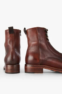 ASTON Terra-brown Hidden Lace Up Boots. -Untamedstreet Shop 7254