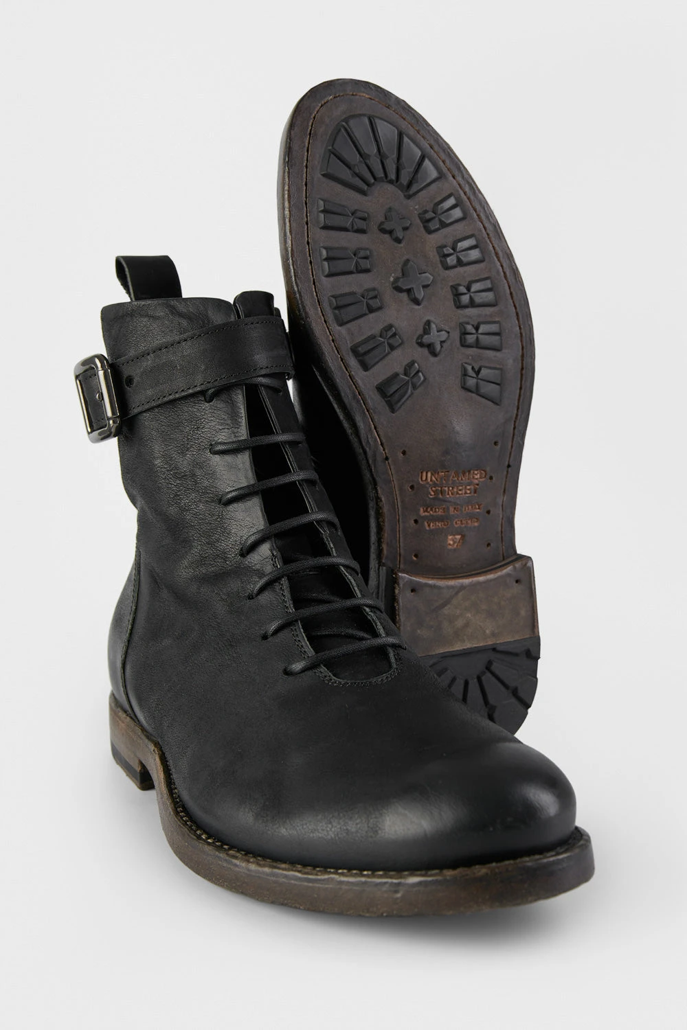 SLOANE Matte-black Lace Up Buckle Boots. 9 SLOANE Matte-black Lace Up Buckle Boots. - Image 9