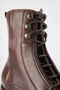 ASTON Terra-brown Hidden Lace Up Boots. -Untamedstreet Shop 8681