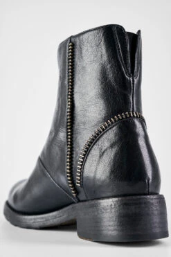 ASTON Urban-black Front-zip Ankle Boots. 19 ASTON Urban-black Front-zip Ankle Boots. -Untamedstreet Shop 8731