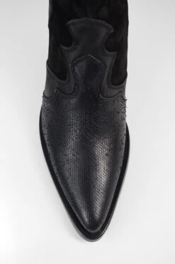 AUSTIN Black Textured Texan Boots. 28 AUSTIN Black Textured Texan Boots. -Untamedstreet Shop AUSTIN black textured texan leather ankle boots W2406056