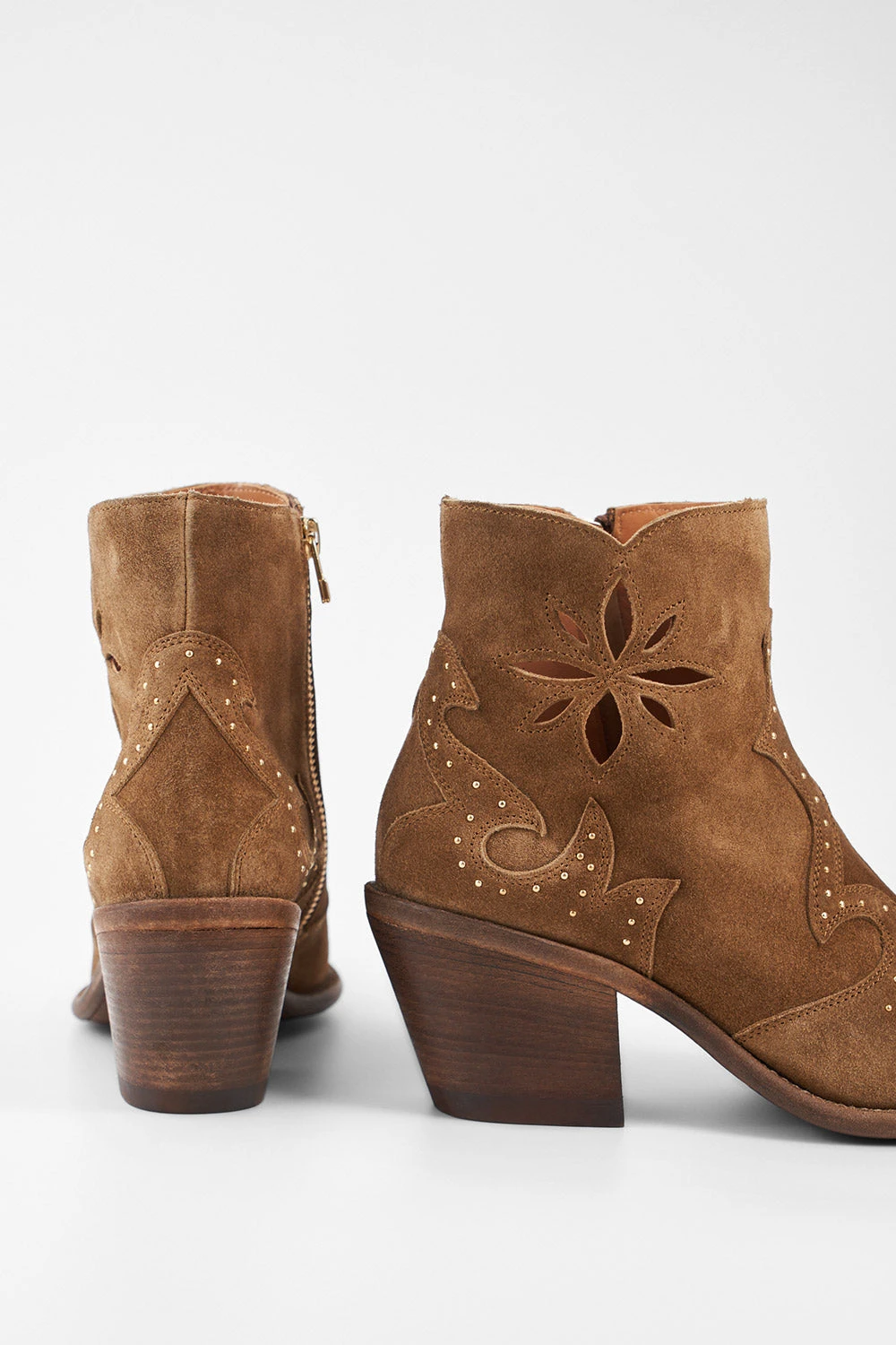AUSTIN Sunset-tan Suede Embellished Texan Boots. 12 AUSTIN Sunset-tan Suede Embellished Texan Boots. - Image 12