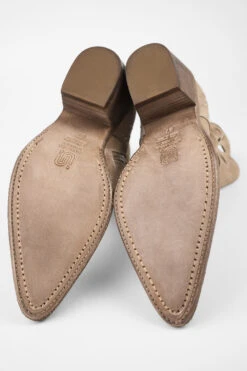 AUSTIN Almond-beige Suede Embellished Texan Boots. -Untamedstreet Shop AUSTINwarm beigesuedeembellishedtexanbootsMACRO W 09886