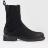 AVERY Charcoal-black Suede Chelsea Boots.