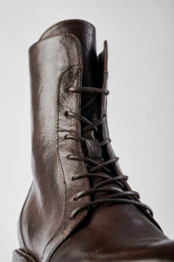 AVERY Dark-plum Lace Up Boots. 12 AVERY Dark-plum Lace Up Boots. -Untamedstreet Shop AVERY women boots military lace up brown luxury buffalo leather distressed made in italy8650
