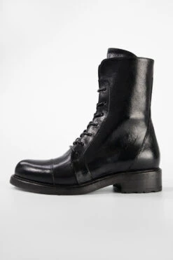 AVERY Jet-black Lace Up Boots. -Untamedstreet Shop AVERY women boots military black luxury buffalo leather distressed made in italy7154 f0479f02 0bc7 4926 8cd3 f497fa2bdcf0