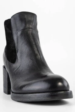 BERKELEY Charcoal-black Mid Heel Low Boots. 25 BERKELEY Charcoal-black Mid Heel Low Boots. -Untamedstreet Shop BERKELEY women lowboots black luxury calf leather distressed made in italyCapture0191 3