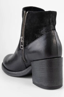 BERKELEY Charcoal-black Mid Heel Low Boots. 21 BERKELEY Charcoal-black Mid Heel Low Boots. -Untamedstreet Shop BERKELEY women lowboots black luxury calf leather distressed made in italyCapture0200 3
