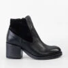 BERKELEY Charcoal-black Mid Heel Low Boots.