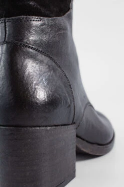 BERKELEY Charcoal-black Ankle Boots. -Untamedstreet Shop BERKELEYbootsfrontzipcharcoalblackIMG 1052