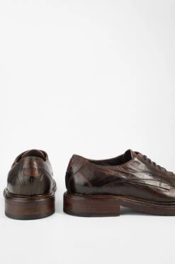 BOLTON Dark-brown Layered Derby Shoes. -Untamedstreet Shop BOLTON dark brown layered leather derby shoes BACK 07170