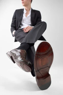 BOLTON Dark-brown Layered Derby Shoes. -Untamedstreet Shop BOLTON dark brown layered leather derby shoes LF SS25 04713