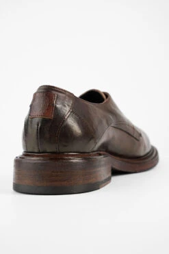 BOLTON Dark-brown Layered Derby Shoes. -Untamedstreet Shop BOLTON dark brown layered leather derby shoes MACROS 07359