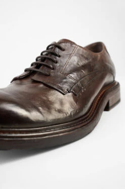 BOLTON Dark-brown Layered Derby Shoes. -Untamedstreet Shop BOLTON dark brown layered leather derby shoes MACROS 07369