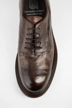 BOLTON Dark-brown Layered Derby Shoes. -Untamedstreet Shop BOLTON dark brown layered leather derby shoes MACROS 07370