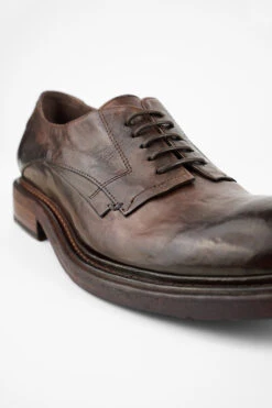 BOLTON Dark-brown Layered Derby Shoes. -Untamedstreet Shop BOLTON dark brown layered leather derby shoes MACROS 07380