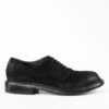 BOLTON Ink-black Suede Layered Derby Shoes.