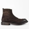 BOLTON Tobacco-brown Suede Layered Lace Up Boots.