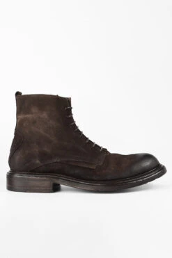 BOLTON Tobacco-brown Suede Layered Lace Up Boots.
