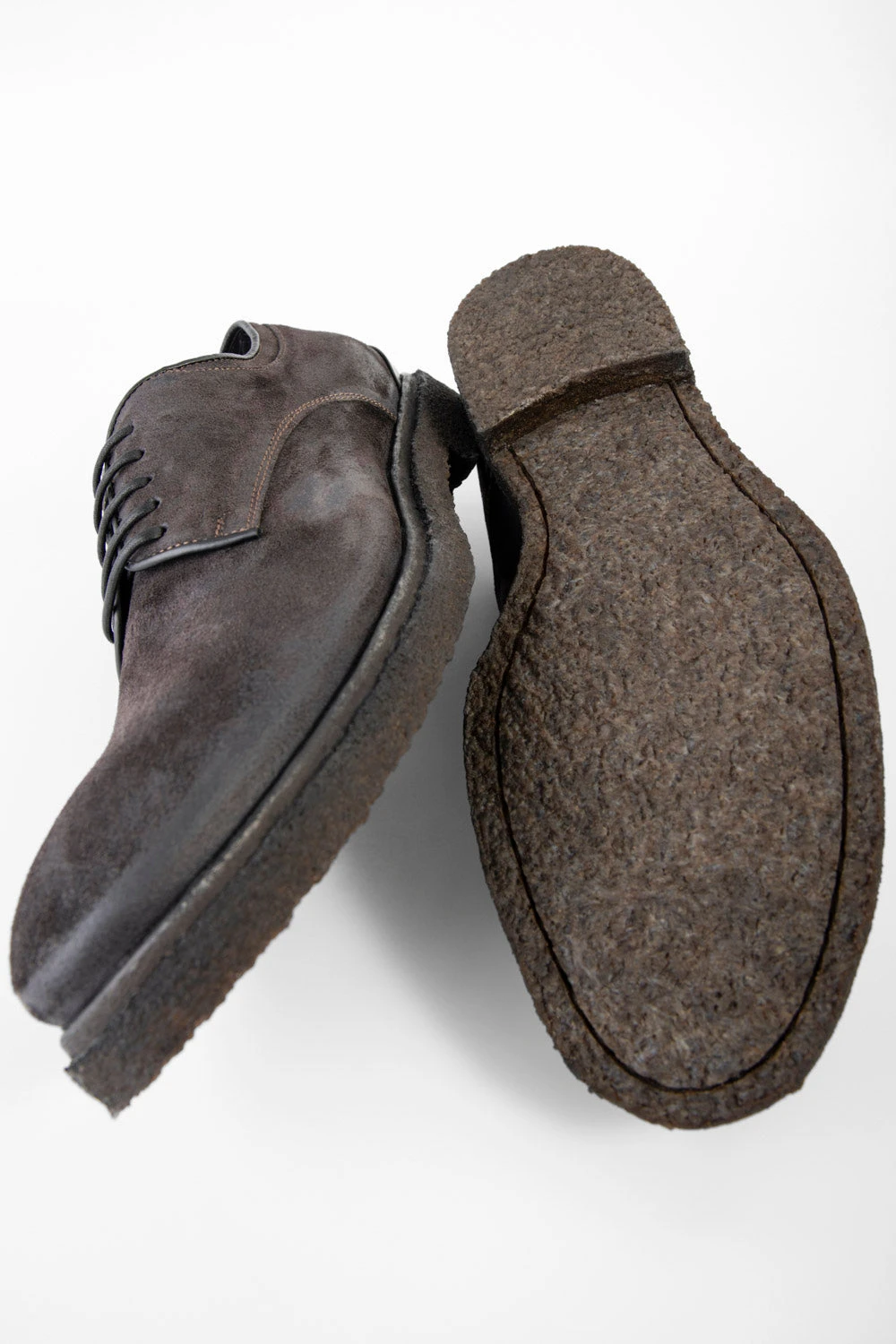 BROMPTON Lava-grey Suede Derby Shoes. 2 BROMPTON Lava-grey Suede Derby Shoes. - Image 2