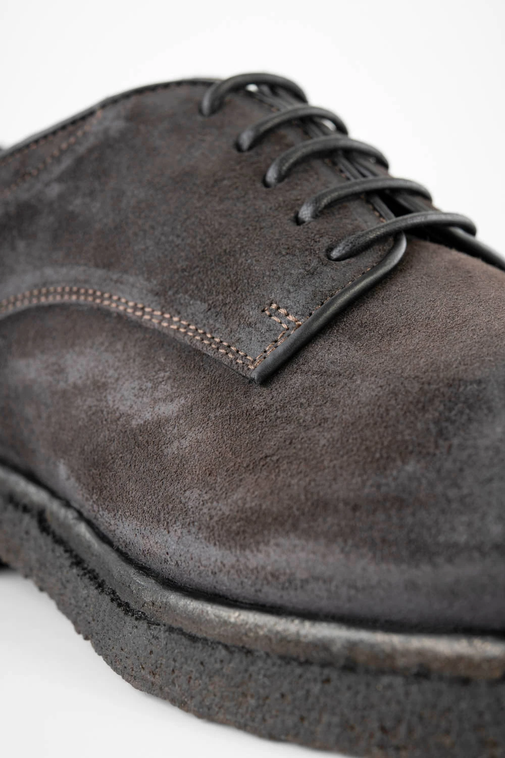 BROMPTON Lava-grey Suede Derby Shoes. 4 BROMPTON Lava-grey Suede Derby Shoes. - Image 4