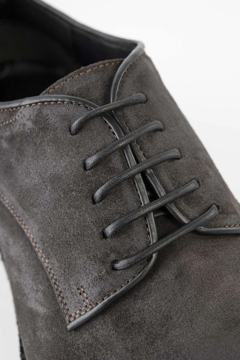 BROMPTON Lava-grey Suede Derby Shoes. 5 BROMPTON Lava-grey Suede Derby Shoes. - Image 5