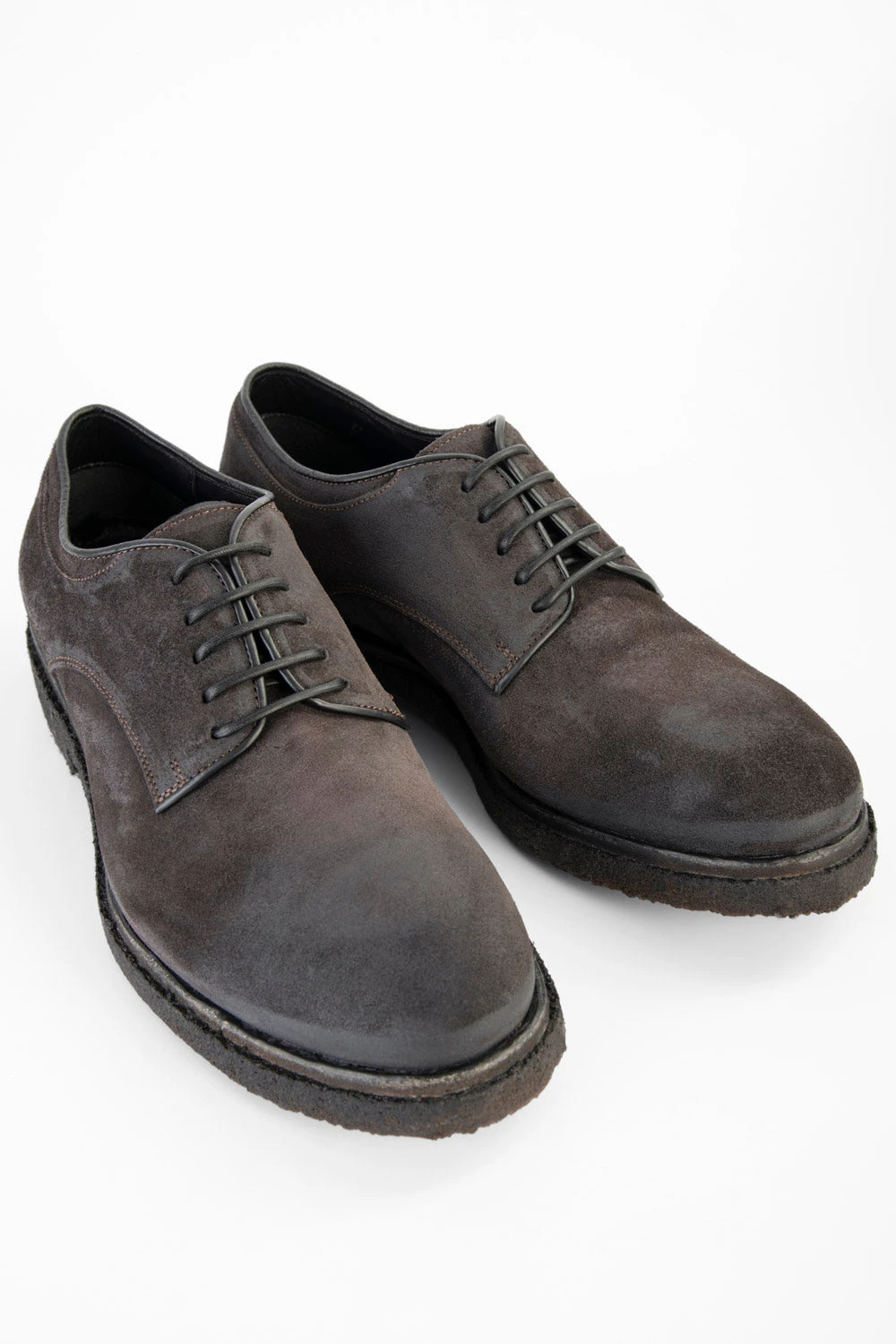 BROMPTON Lava-grey Suede Derby Shoes. 3 BROMPTON Lava-grey Suede Derby Shoes. - Image 3