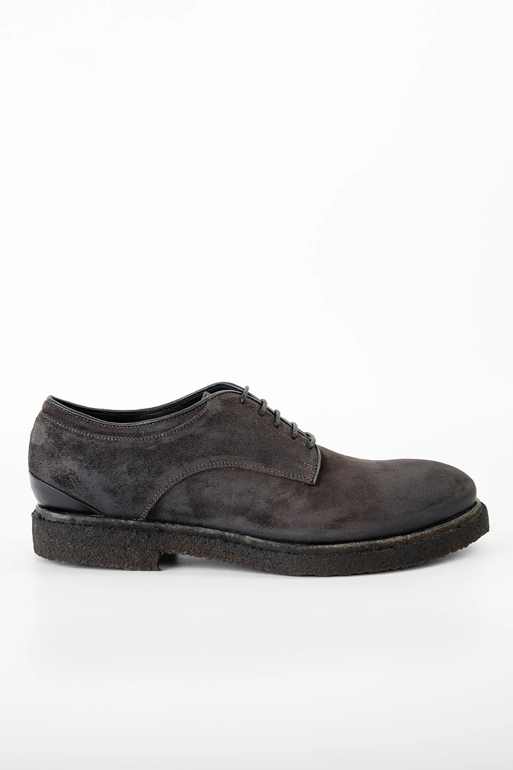 BROMPTON Lava-grey Suede Derby Shoes. 1 BROMPTON Lava-grey Suede Derby Shoes.