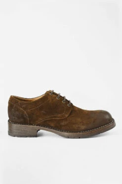 BURTON Rust-brown Suede Derby Shoes.