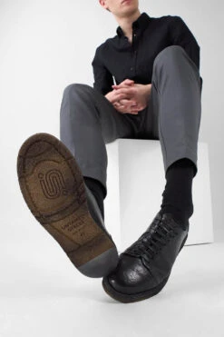 BYRON Rugged-black Lightweight Derby Shoes. -Untamedstreet Shop BYRON rugged black lightweight derby shoes LF SS25 03987