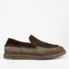 BYRON Rye-brown Suede & Canvas Lightweight Loafers.