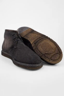 BYRON Shadow-grey Suede & Canvas Lightweight Chukka Boots. -Untamedstreet Shop BYRON shadow grey suede canvas chukka boots MID 08254