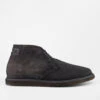 BYRON Shadow-grey Suede & Canvas Lightweight Chukka Boots.