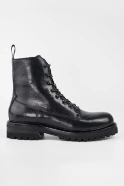 CAMDEN Jet-black Lace Up Boots.