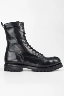 CAMDEN Jet-black Military Boots.