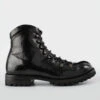 CAMDEN Tar-black Combat Boots.