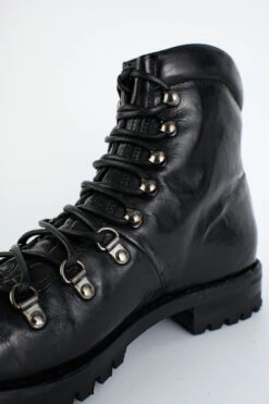 CAMDEN Tar-black Combat Boots. -Untamedstreet Shop CAMDEN men combat boots black luxury calf leather stonewashed made in italyIMG 03181 1