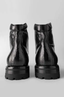 CAMDEN Tar-black Combat Boots. -Untamedstreet Shop CAMDEN men combat boots black luxury calf leather stonewashed made in italyimg 052