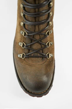 CAMDEN Tundra-brown Suede Combat Boots. -Untamedstreet Shop CAMDEN men lace up boots tan brown luxury waxed suede distressed made in italyMACROS01877