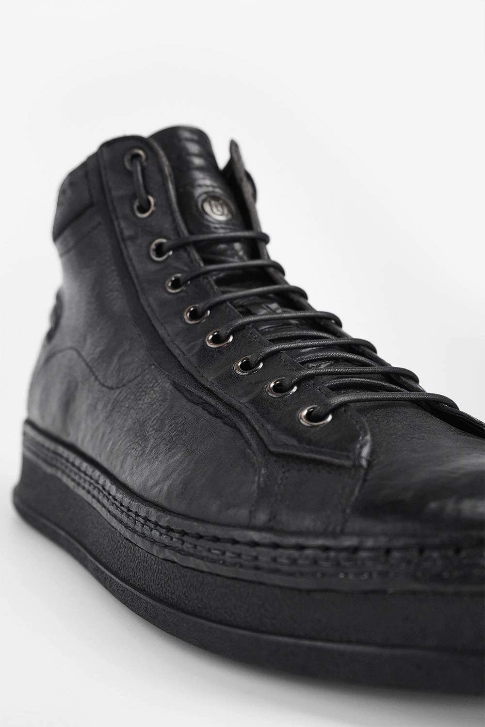 COLE Rugged-black Welted Distressed High Sneakers. 2 COLE Rugged-black Welted Distressed High Sneakers. - Image 2