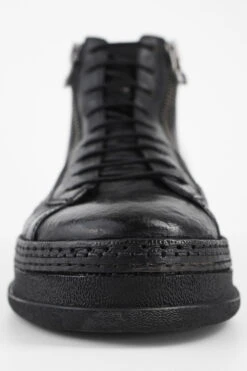COLE Rugged-black Welted Double-zip High Sneakers. 24 COLE Rugged-black Welted Double-zip High Sneakers. -Untamedstreet Shop COLE men sneakers trainers high zip black luxury calf leathermade in italy02548