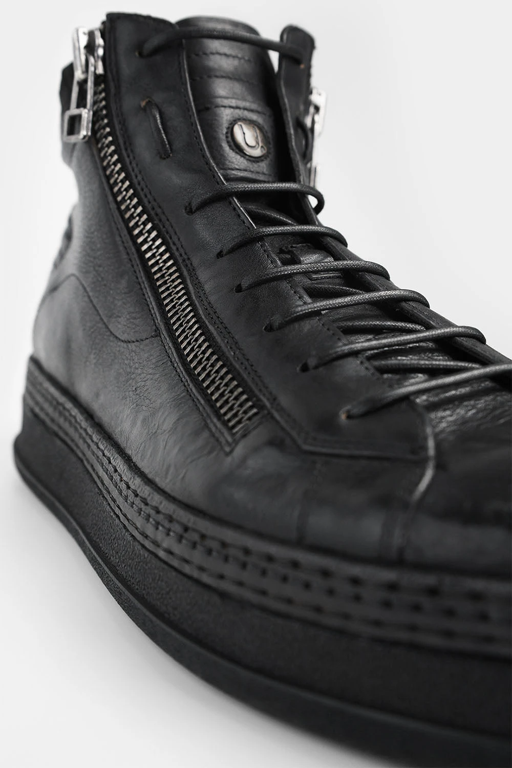 COLE Rugged-black Welted Double-zip High Sneakers. 9 COLE Rugged-black Welted Double-zip High Sneakers. - Image 9